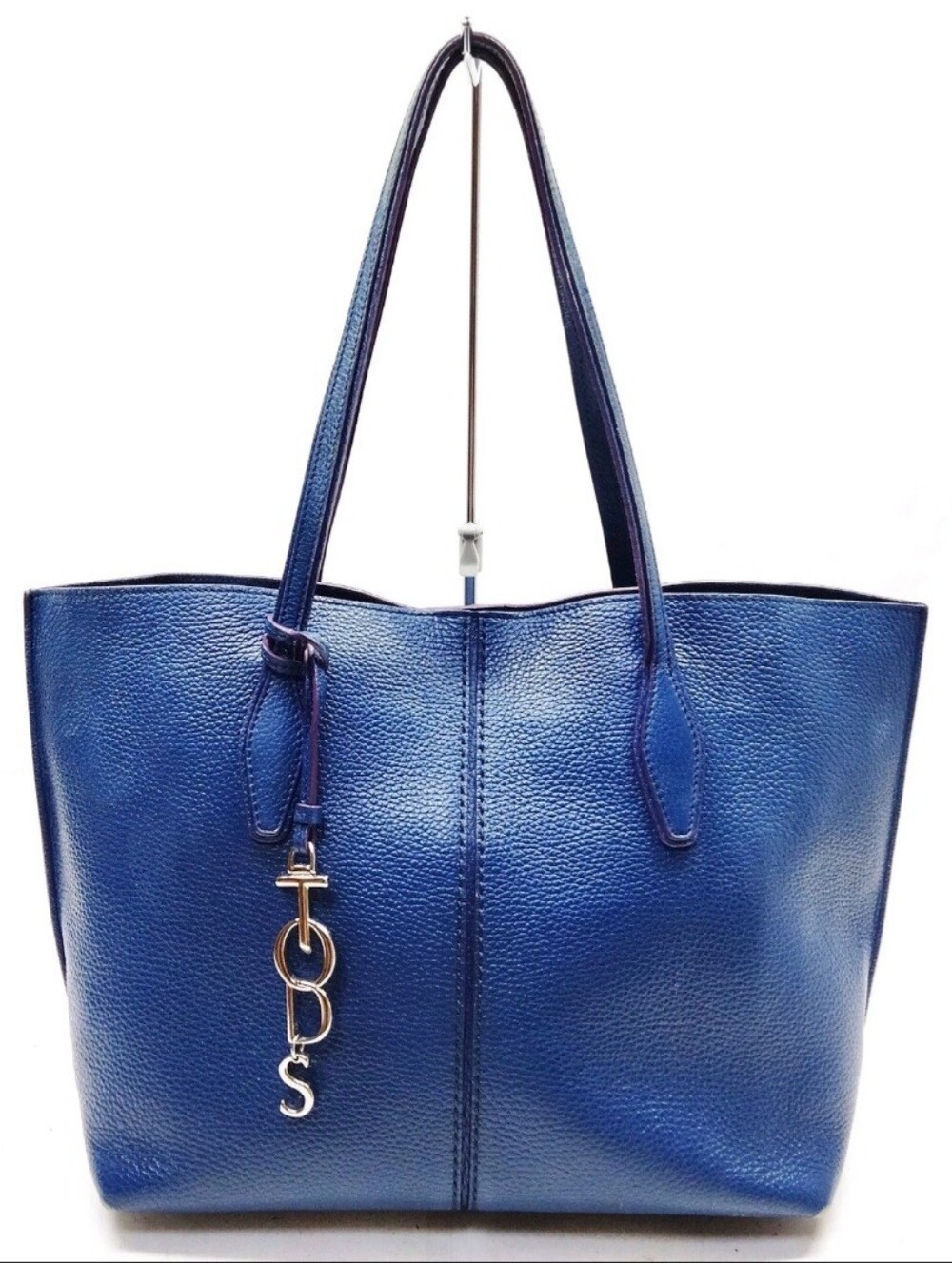 Tod's | Joy Navy Blue Grained Leather Tote Bag